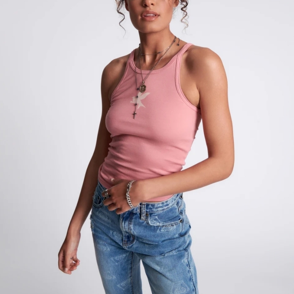 NWT One Teaspoon Pink Bower Logo Tank In Large